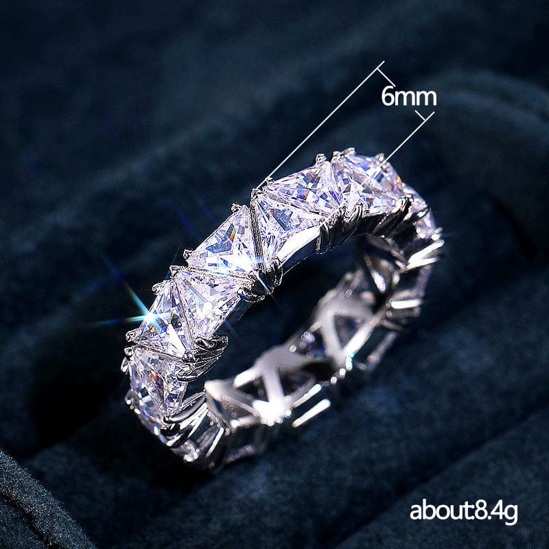 Geometric Zircon Ring for Women – Copper Inlaid Fashion Ring - Image 5