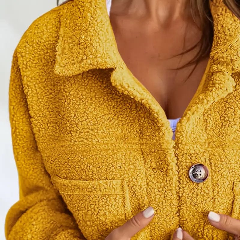 Plus Size Sherpa Jacket for Women – Solid Color Long Sleeve Style - Image 4