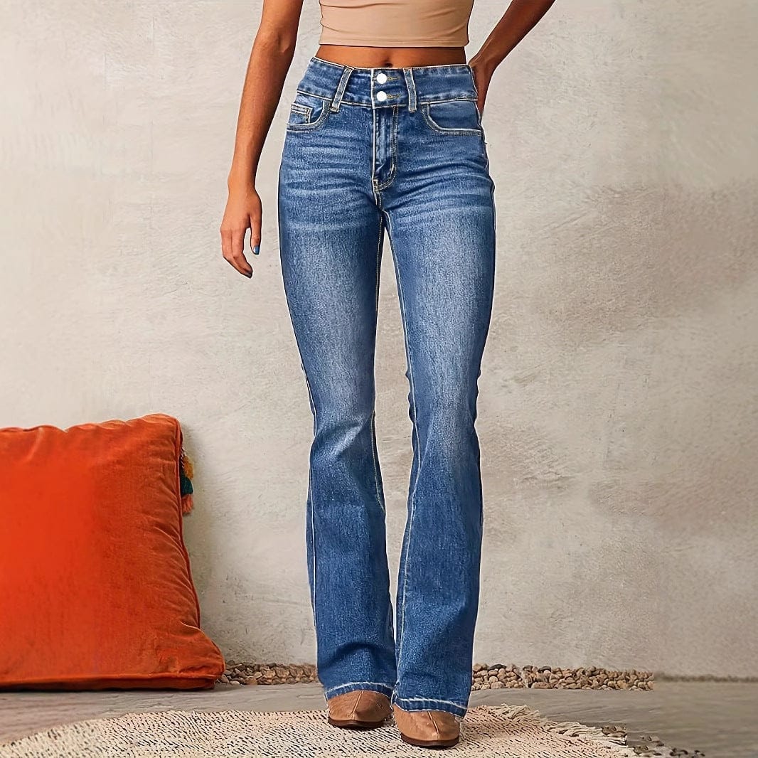 Women’s Distressed Bootcut Jeans – Mid-Waist Street Style Denim - Image 5