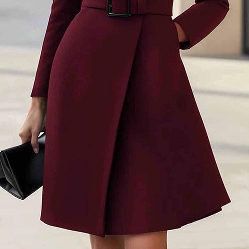 Elegant High Waist Belted Midi Dress - Stylish and Versatile Fashion Essential - Image 4