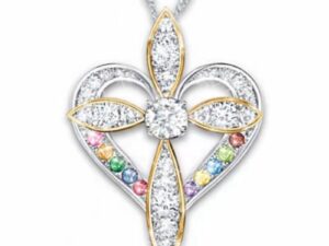 Love Heart Shaped Cross Necklace | Electroplated Alloy Clavicle Chain