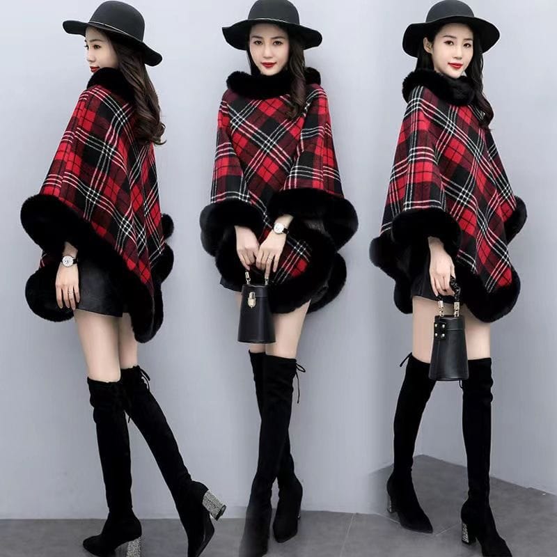 Leopard-Print Thickened Velvet Oversized Cloak - Image 3