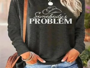 Women's Hoodless Sweatshirt - Stylish Printed Design for Everyday Comfort