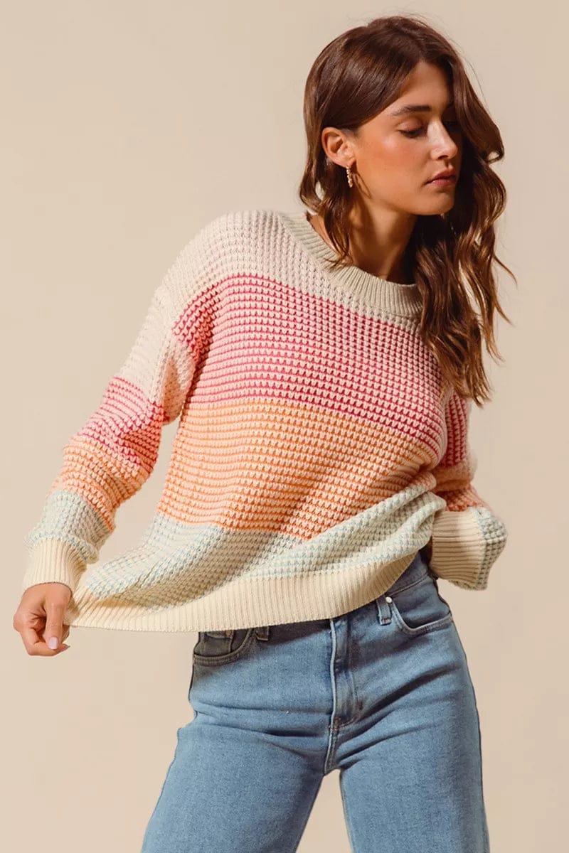 SO ME Multi Color Block Long Sleeve Sweater – Trendy and Versatile Fashion Statement - Image 5