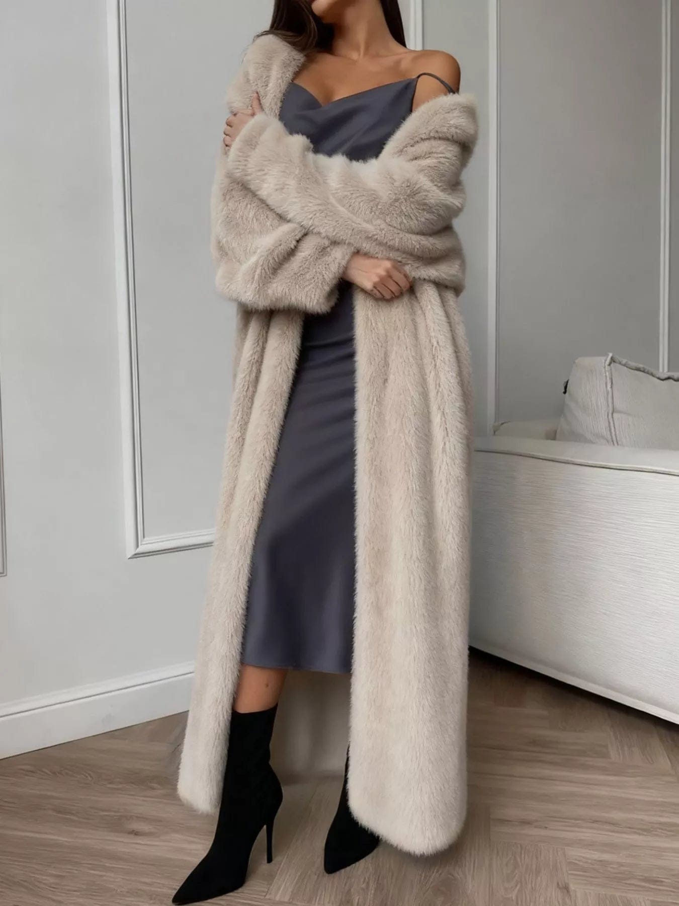 Fuzzy Open Front Cardigan for Effortless Cozy Layering and Stylish Comfort - Image 5