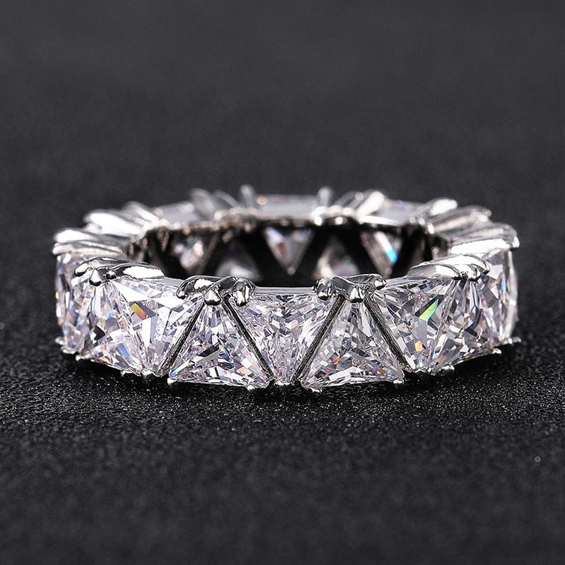 Geometric Zircon Ring for Women – Copper Inlaid Fashion Ring - Image 3