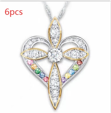 Love Heart Shaped Cross Necklace | Electroplated Alloy Clavicle Chain - Image 4