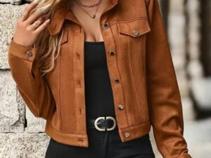 Vintage Short Coat Stand Collar Casual Fall Outwear