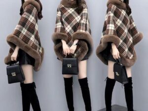 Leopard-Print Thickened Velvet Oversized Cloak