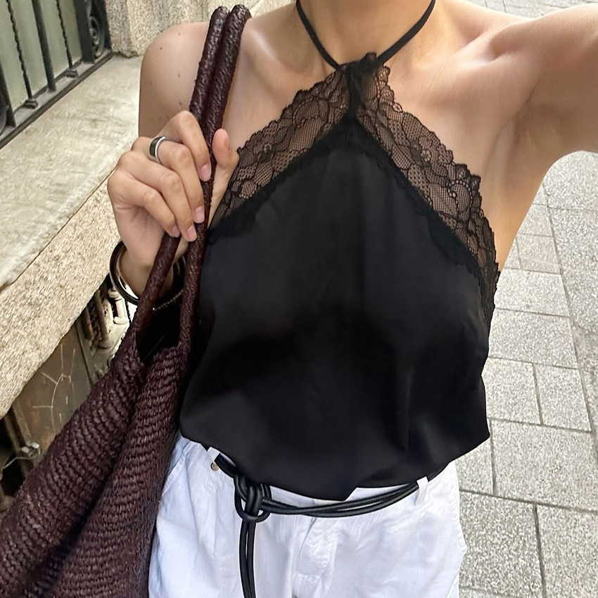 Women’s Black Strapless Lace Top | Loose Fit Polyester Fashion Top - Image 3