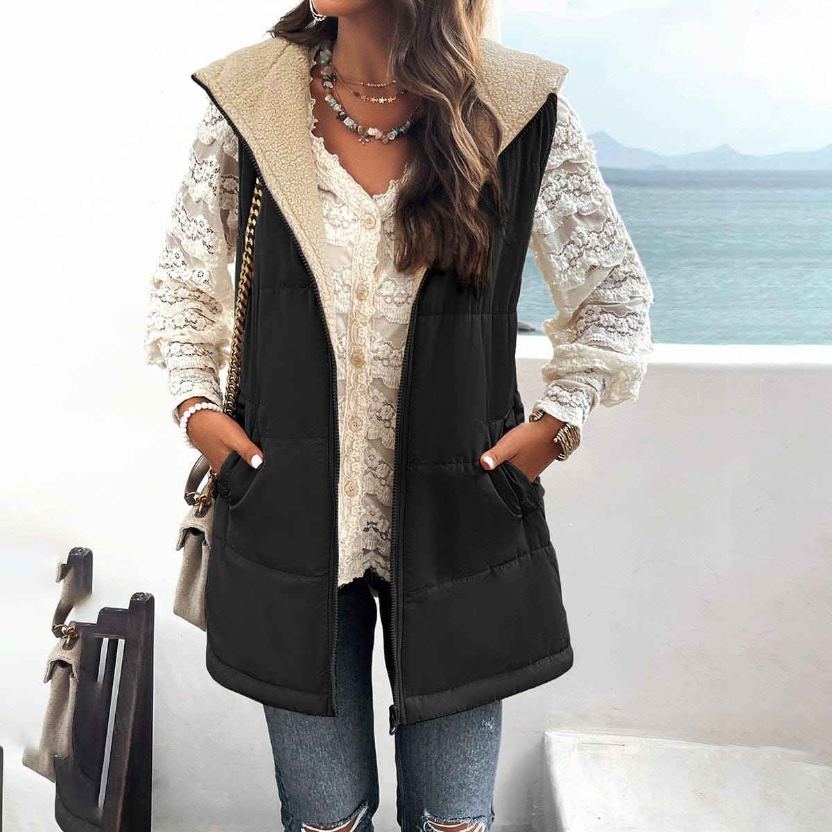 Women’s Solid Color Jacket – Simple Fashion Outerwear - Image 4