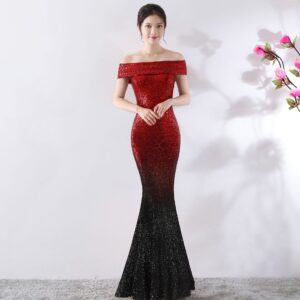 Long Slimming Party Dress for Elegant Evening Wear