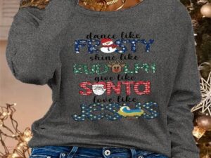 Women's Hoodless Sweatshirt with Stylish Prints