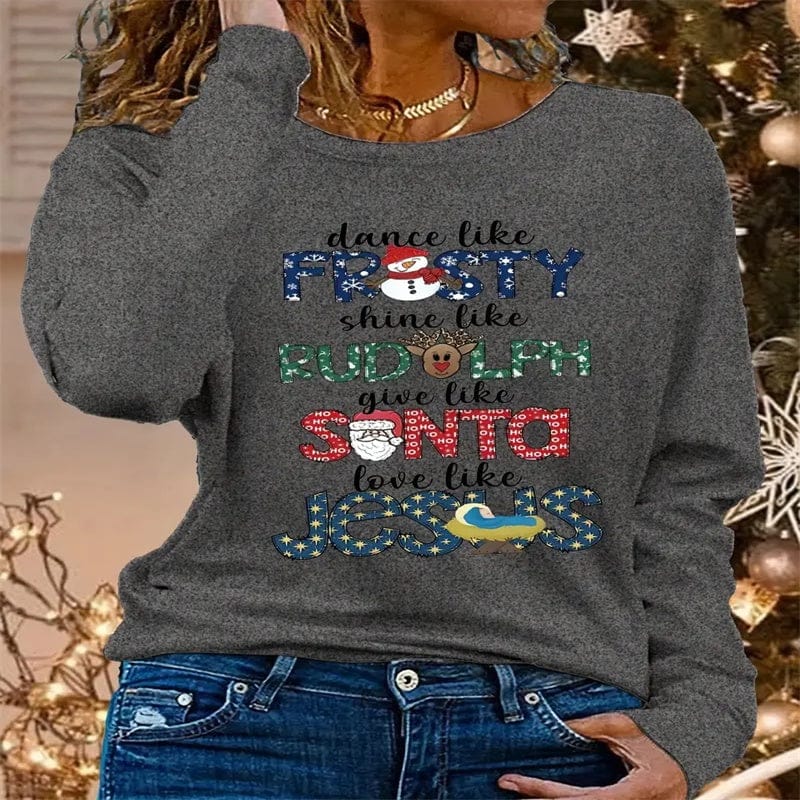 Women's Hoodless Sweatshirt with Stylish Prints