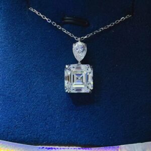 5.8 Carat Moissanite Necklace in 925 Sterling Silver Pendant Design