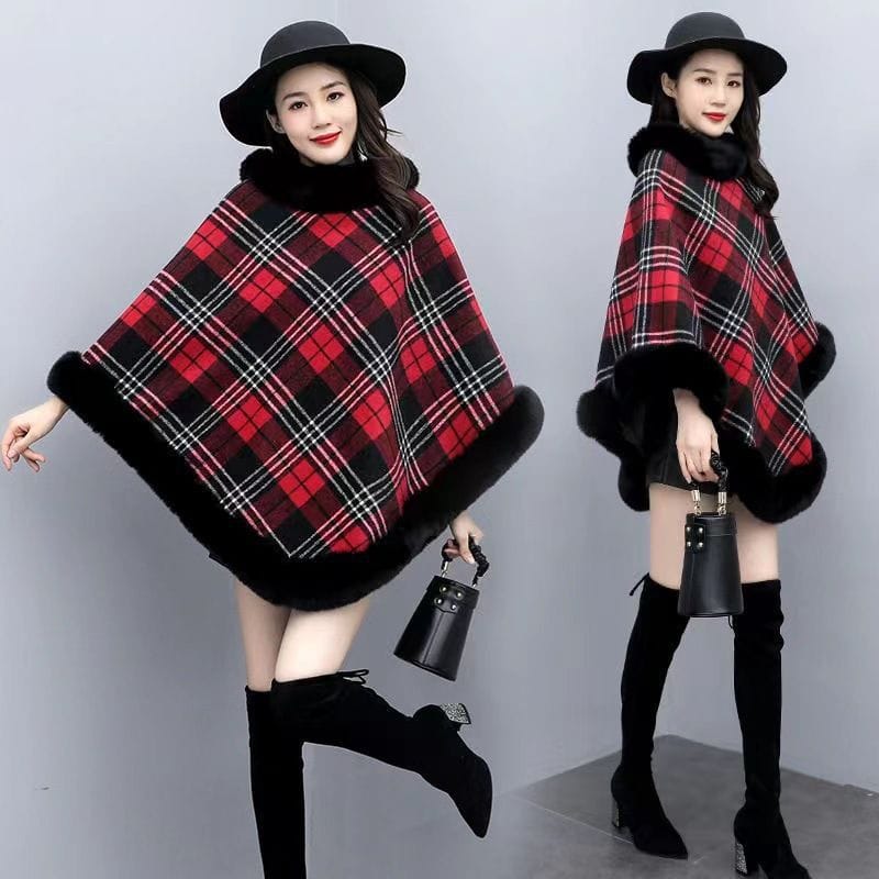 Leopard-Print Thickened Velvet Oversized Cloak - Image 4