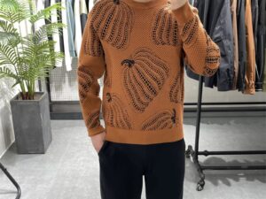Winter New Pumpkin Jacquard Slim-fitting Sweater Bottoming Shirt