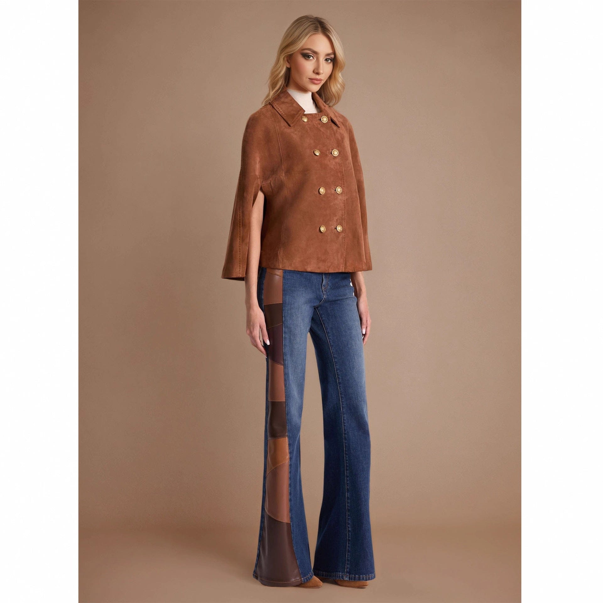 Elegant Dark Coffee Long Sleeve Jacket - Image 3