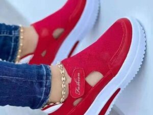 Women’s Shock-Absorbing Mesh Sneakers | Velcro Casual Shoes