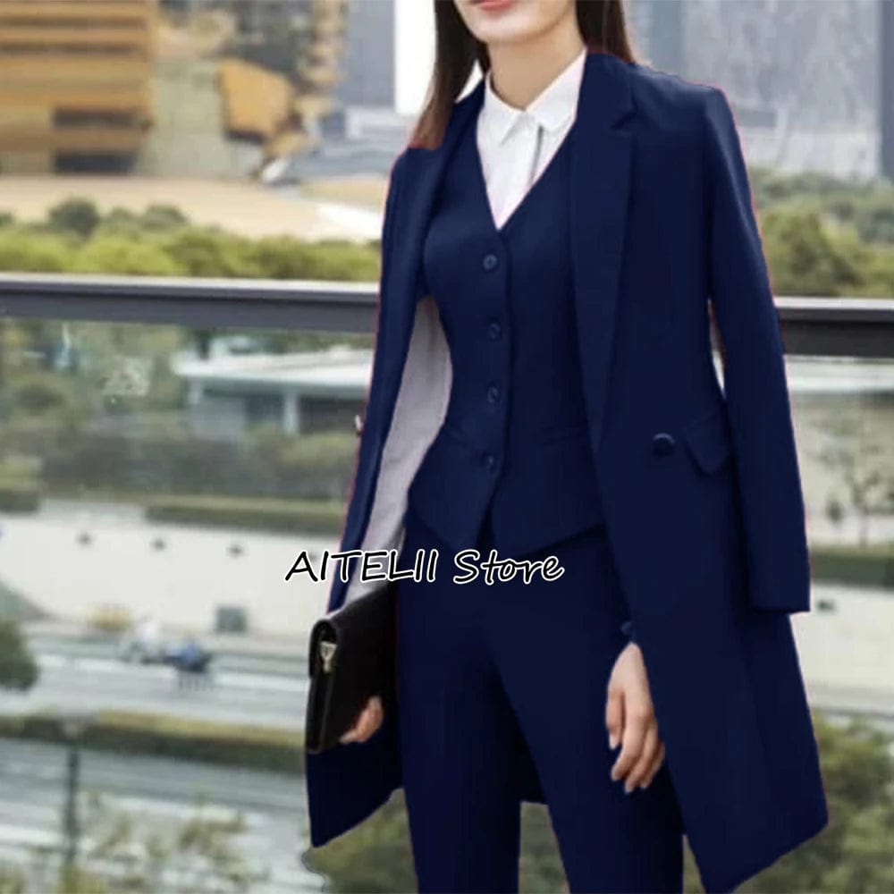 Ladies Office Pantsuit 3 Piece Single Breasted Outfit for Professional Women - Image 5