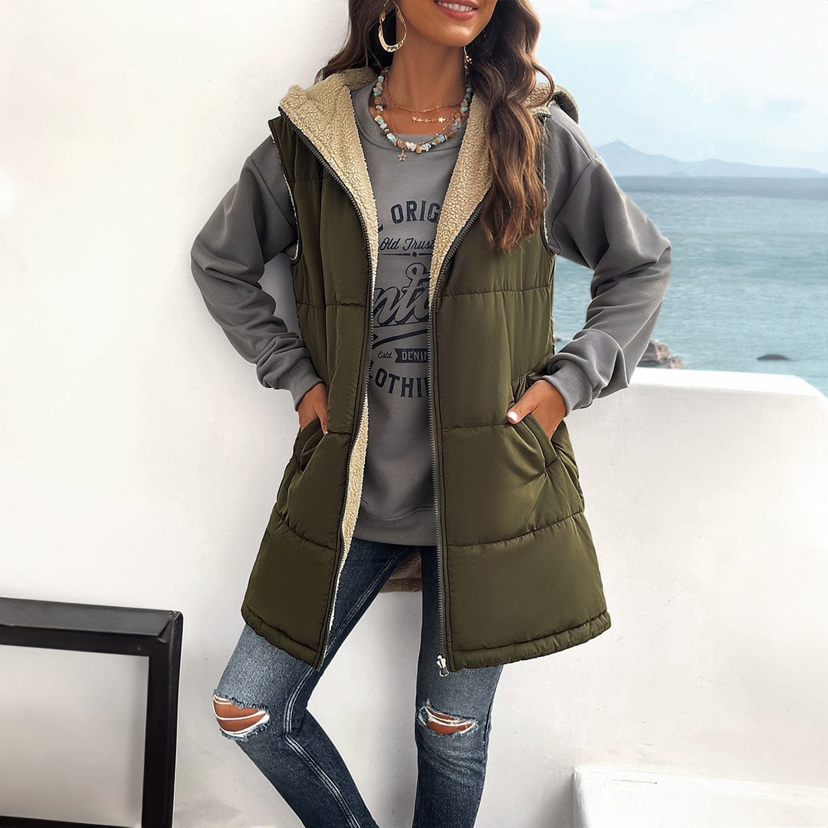 Women’s Solid Color Jacket – Simple Fashion Outerwear - Image 3