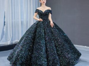 Luxury Bridal Wedding Dress - Sequined Ball Gown