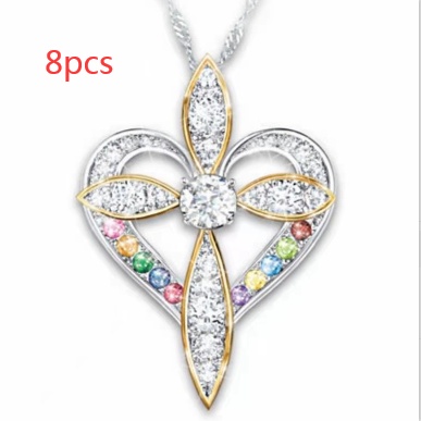 Love Heart Shaped Cross Necklace | Electroplated Alloy Clavicle Chain - Image 3