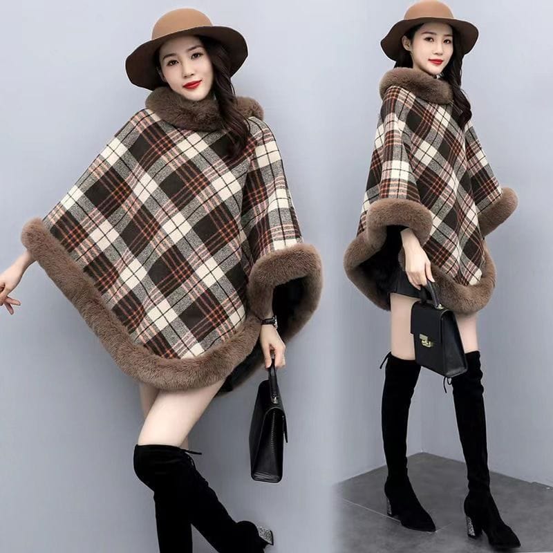 Leopard-Print Thickened Velvet Oversized Cloak - Image 2