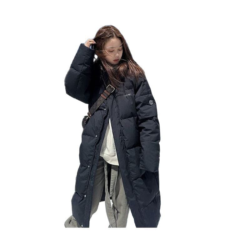 Long Plaid Commute Coat – Loose Fit Thick Winter Outerwear - Image 4
