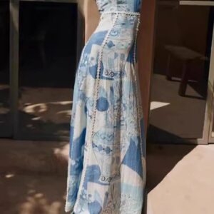 Printed Square Neck Cami Maxi Dress for Effortless Style and Comfort