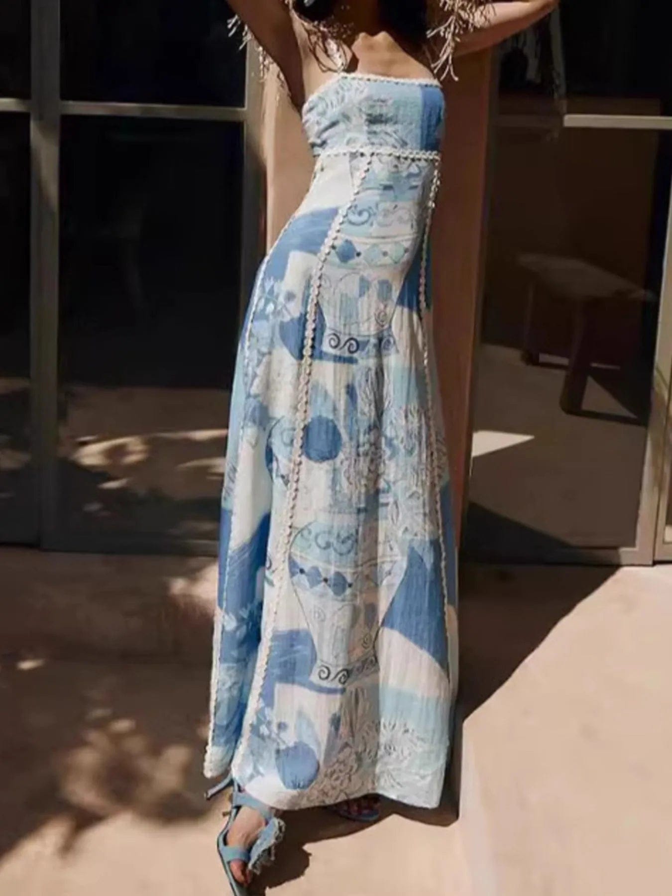 Printed Square Neck Cami Maxi Dress for Effortless Style and Comfort