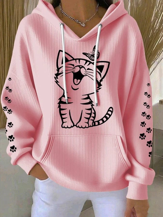 Women's 3D Printed Hoodie - Comfortable & Stylish Casual Waffle Sweatshirt - Image 4