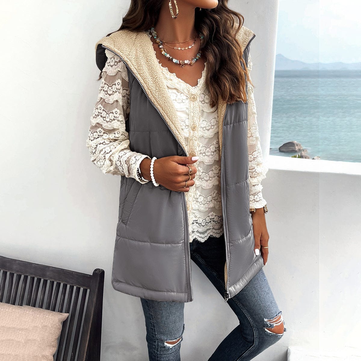 Women’s Solid Color Jacket – Simple Fashion Outerwear - Image 5
