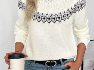Fair Isle Sweater - Stylish Crew Neck Design