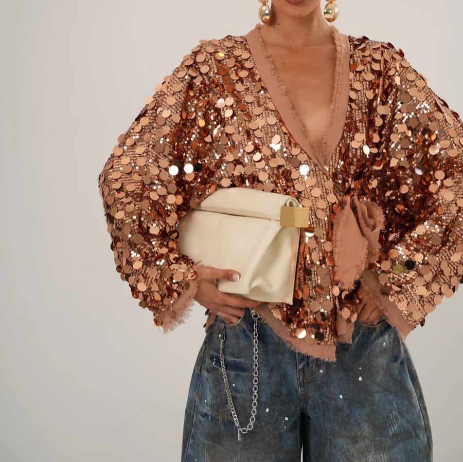 Fashionable Beaded Patchwork Jacket for Trendy Style - Image 3