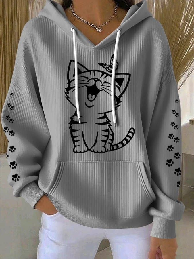 Women's 3D Printed Hoodie - Comfortable & Stylish Casual Waffle Sweatshirt - Image 2