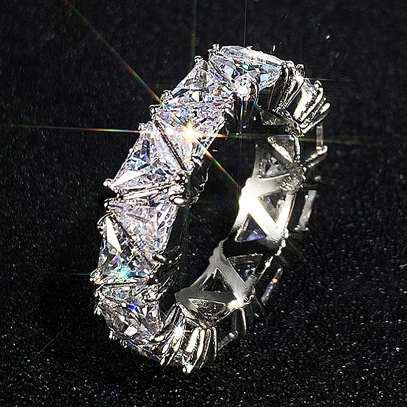 Geometric Zircon Ring for Women – Copper Inlaid Fashion Ring - Image 2