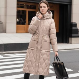 Hooded Winter Down Jacket for Women - Stylish & Warm