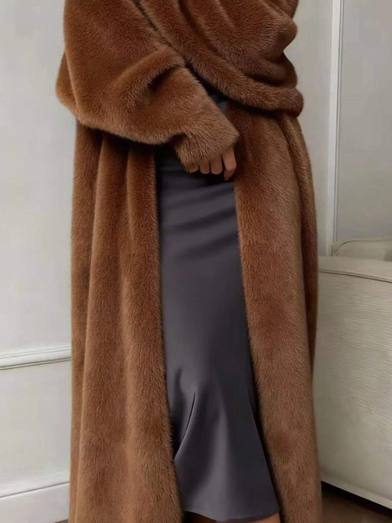 Fuzzy Open Front Cardigan for Effortless Cozy Layering and Stylish Comfort - Image 3