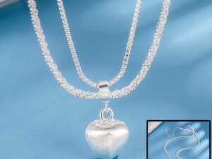 Women’s Double Layer Heart Necklace – Electroplated Copper Jewelry