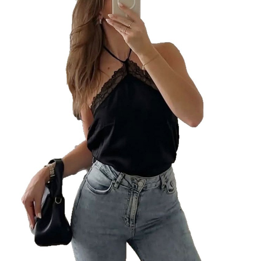 Women’s Black Strapless Lace Top | Loose Fit Polyester Fashion Top - Image 5