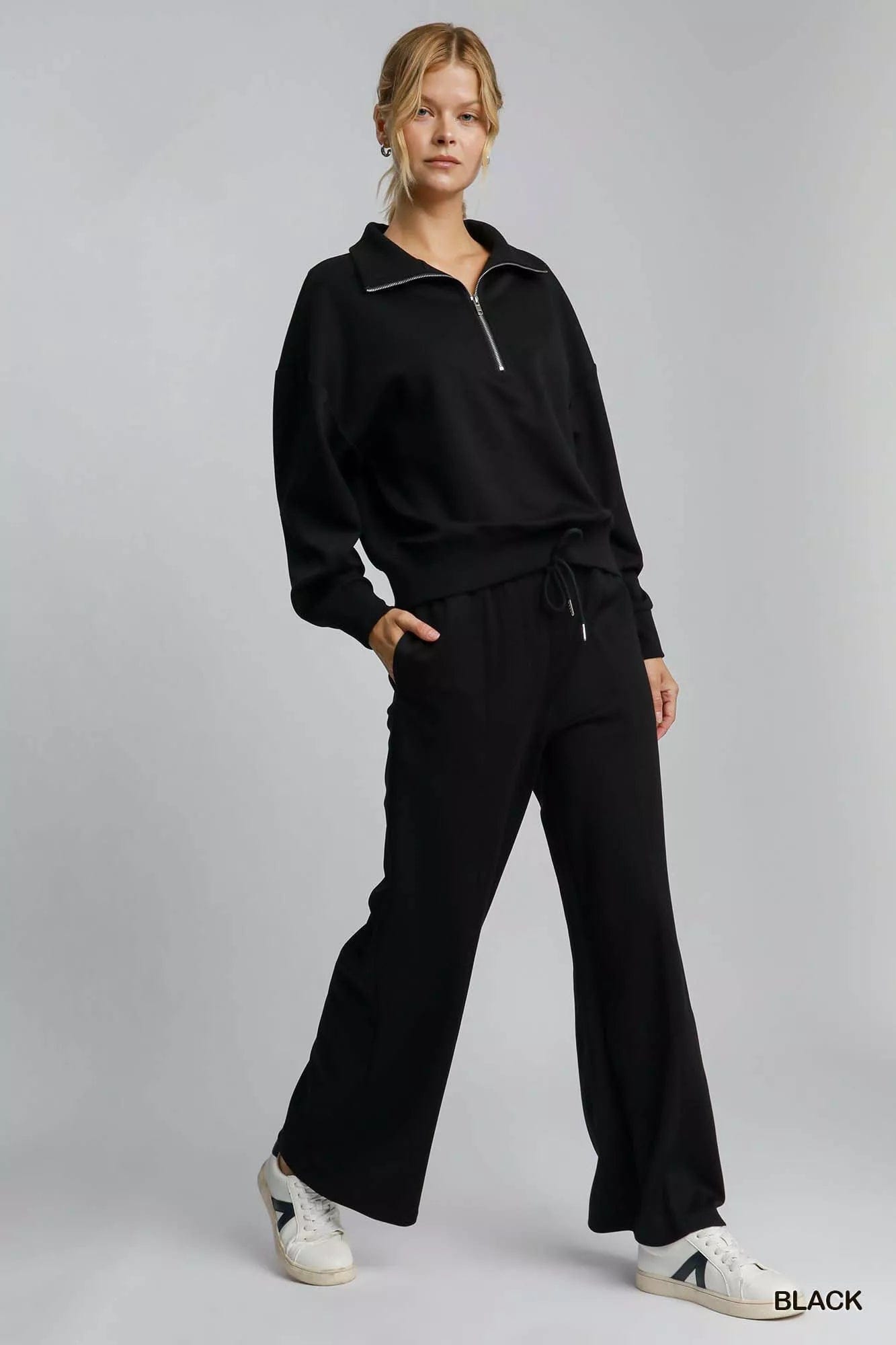 Half Zip Sweatshirt for Effortless Style with Drop Shoulders - Image 5