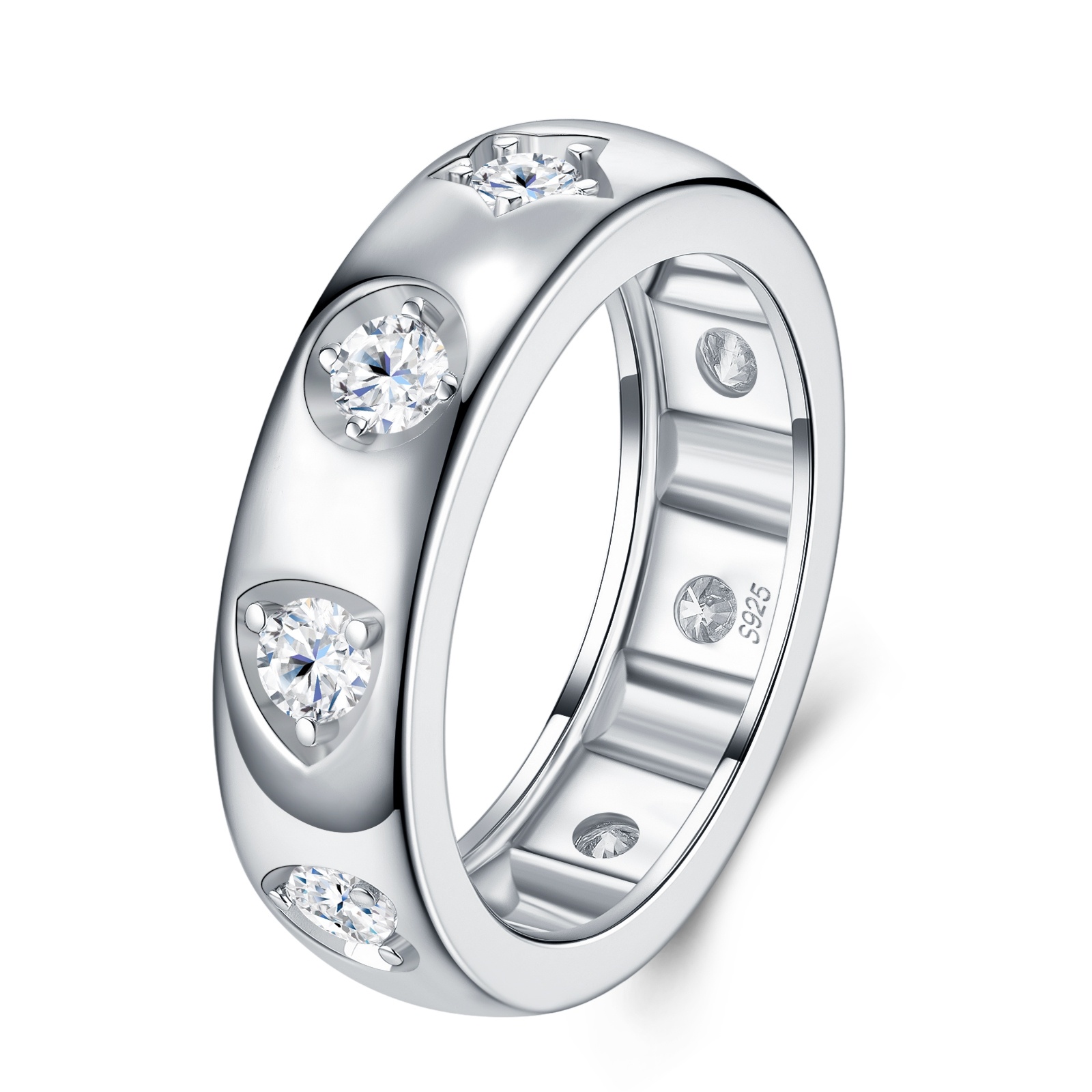 Minimalist Morganite Ring for Women | Platinum-Plated S925 Silver Jewelry