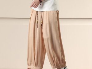 Men’s Straight-Leg Cropped Pants –  Casual Trousers