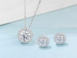 925 Sterling Silver Moissanite Jewelry Set for Timeless Elegance