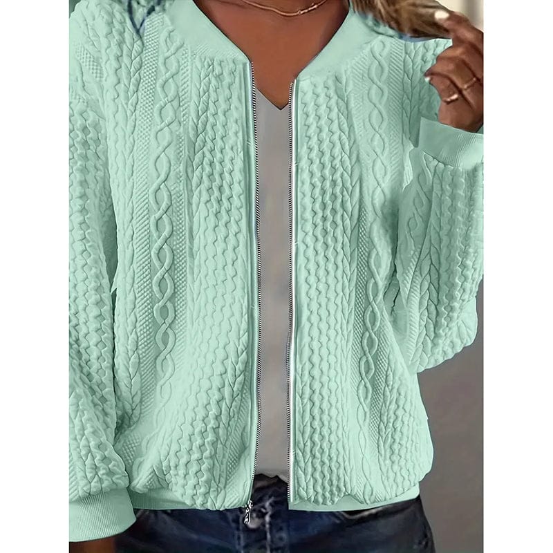 Jacquard Bomber Jacket for Trendy Style and Comfort