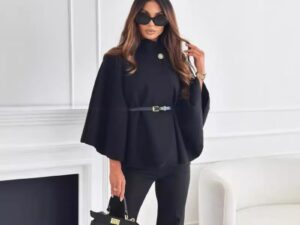 Women's Batwing Sleeve Cloak Top | Elegant Commuter Cape